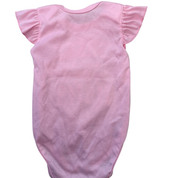 NWOT Baby Girl 6-9m Bodysuit Ruffle Sleeve Comes with Matching Pink Bow - Picture 4 of 4